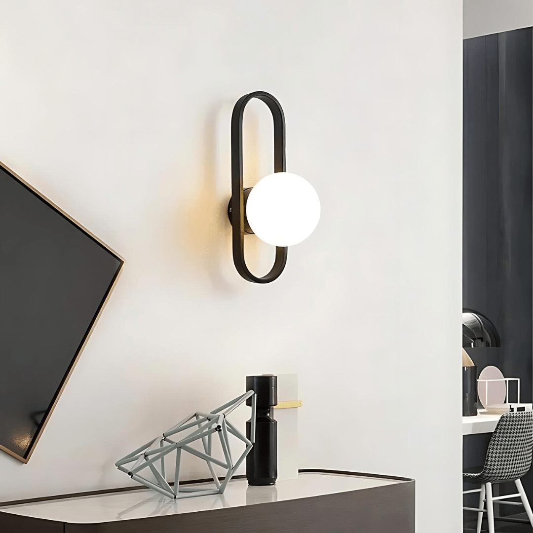 LED Glass Globe Wall Sconce –  Oval Frame Wall Lamp