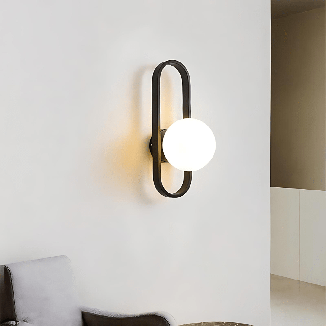 LED Glass Globe Wall Sconce –  Oval Frame Wall Lamp