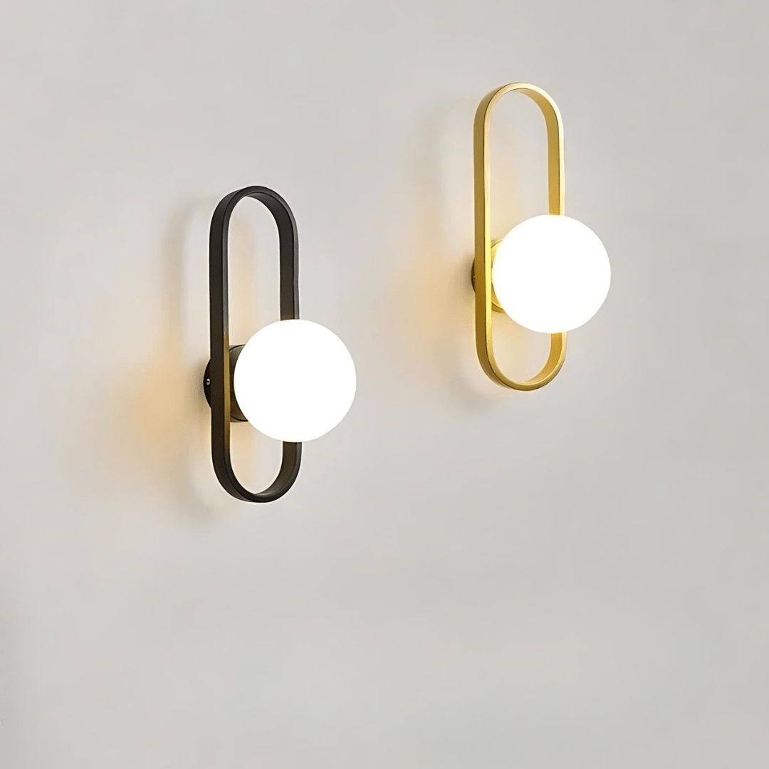 LED Glass Globe Wall Sconce –  Oval Frame Wall Lamp