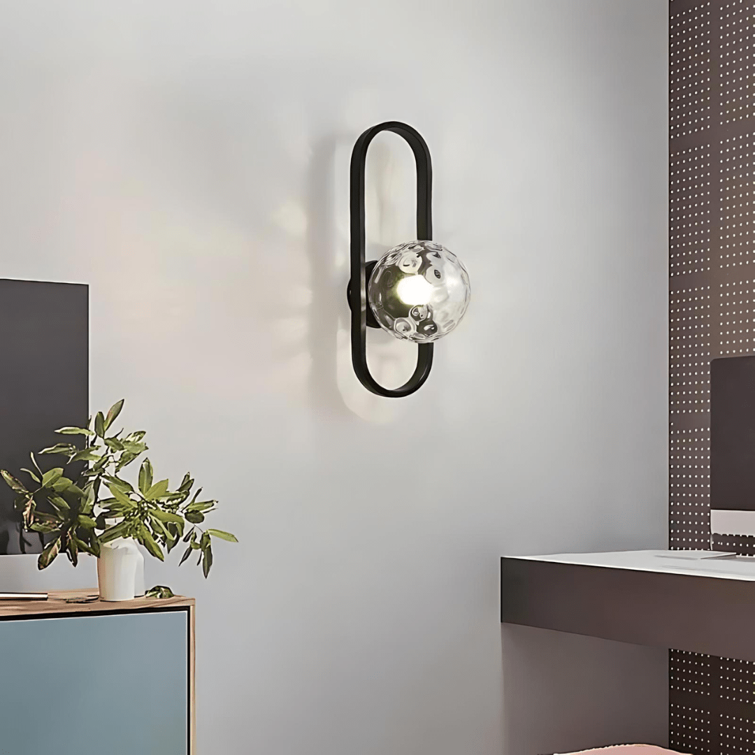 LED Glass Globe Wall Sconce –  Oval Frame Wall Lamp