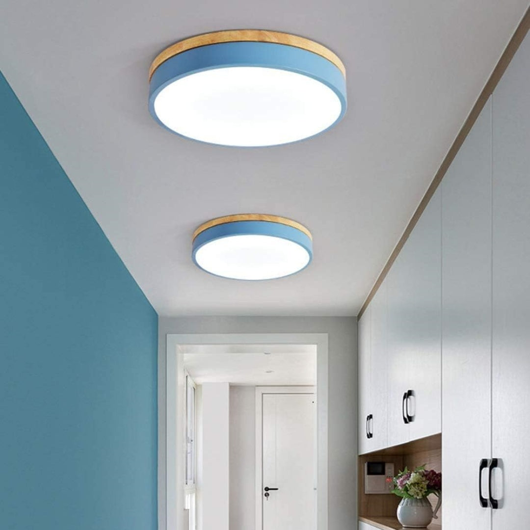 Stylish Wood Ceiling Light with Recessed LED Illumination