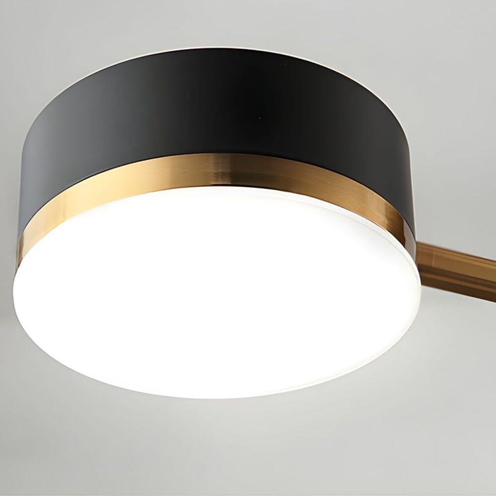 Black and Gold Metal LED Ceiling Light - Modern Flush Mount Fixture