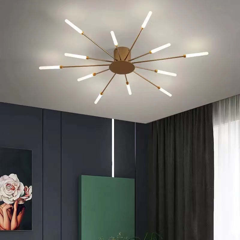 Fireworks Flush-Mount Ceiling Light – Black & Gold Modern Fixture