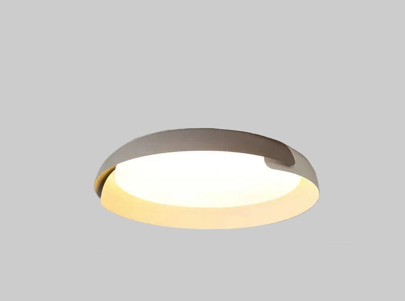 Modern Flush Mount Wood Ceiling Light | Round Acrylic Bedroom Light
