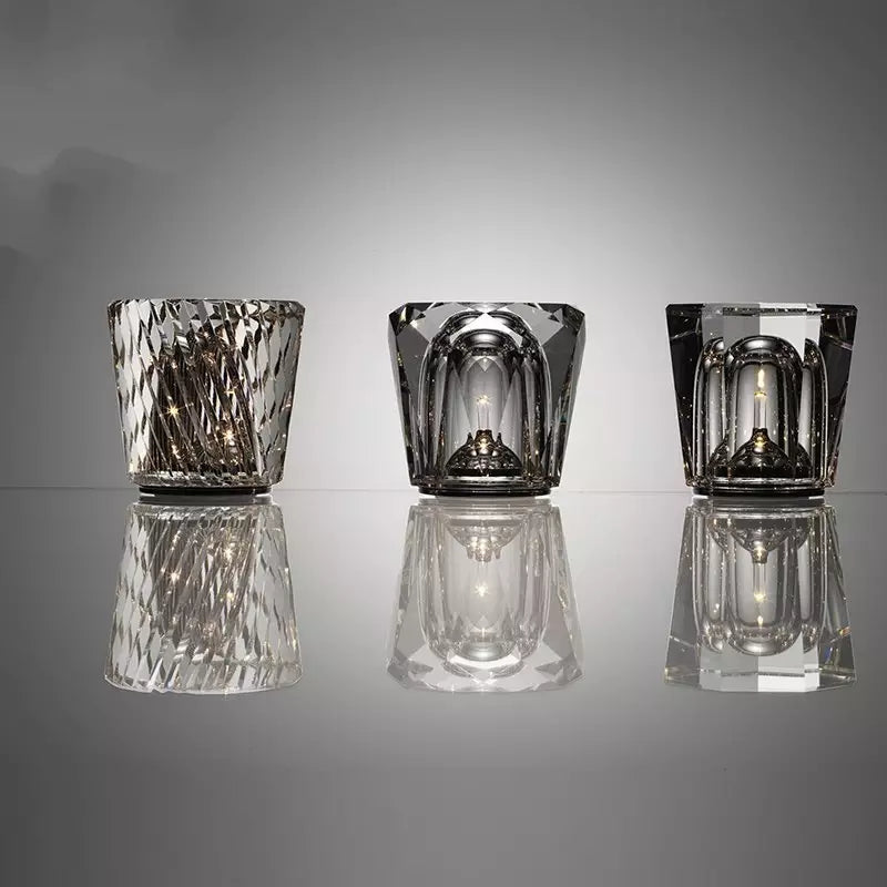 Wireless Crystal Wine Glass Table Lamp | Rechargable Table Light