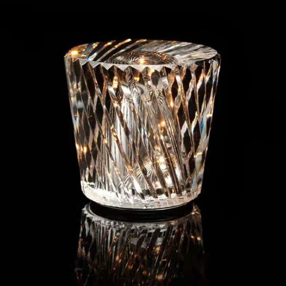 Wireless Crystal Wine Glass Table Lamp | Rechargable Table Light