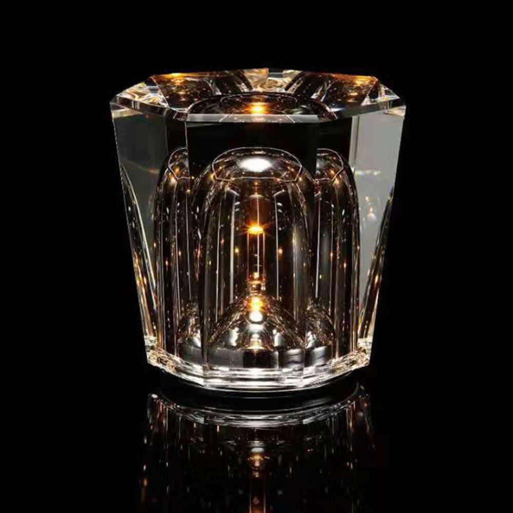 Wireless Crystal Wine Glass Table Lamp | Rechargable Table Light