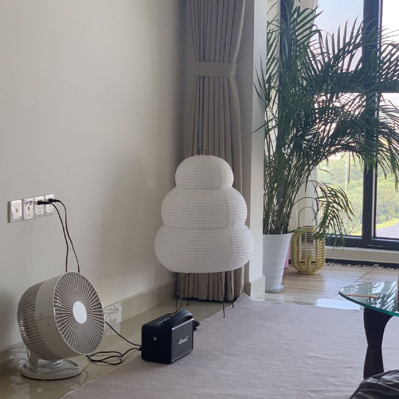 Japanese Akari-Style LED Lamp | Rice Paper Lamp