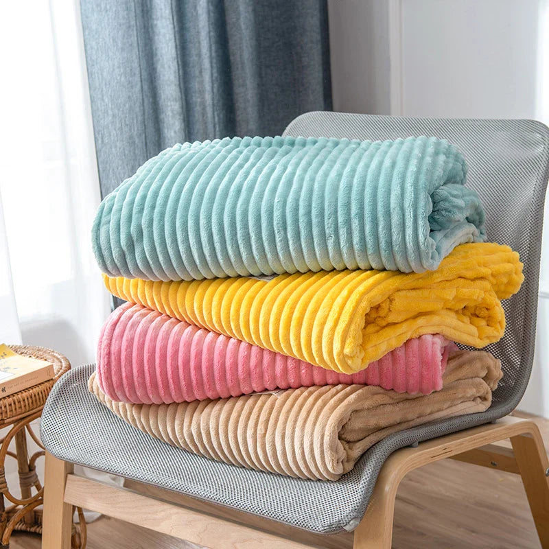 Flannel Throw Blanket | Striped Design