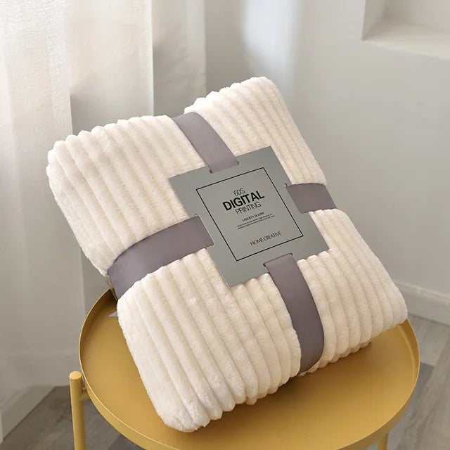 Flannel Throw Blanket | Striped Design