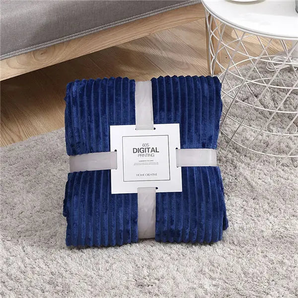 Flannel Throw Blanket | Striped Design
