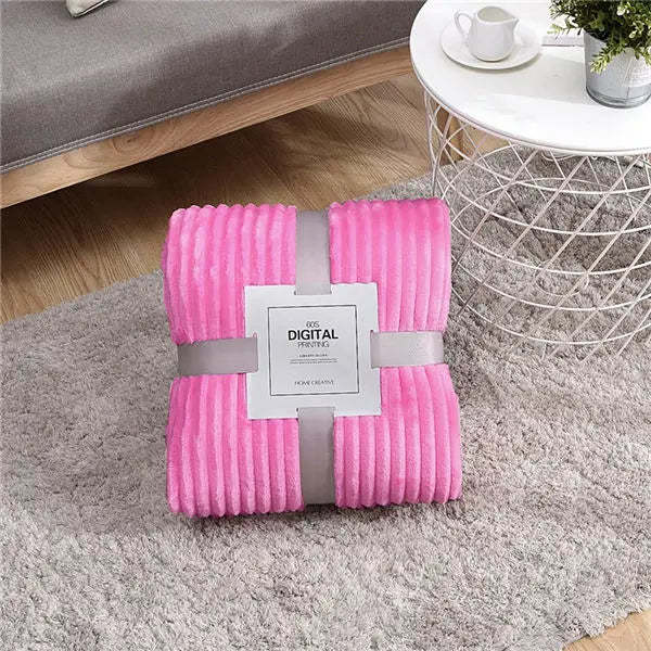 Flannel Throw Blanket | Striped Design