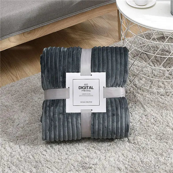 Flannel Throw Blanket | Striped Design