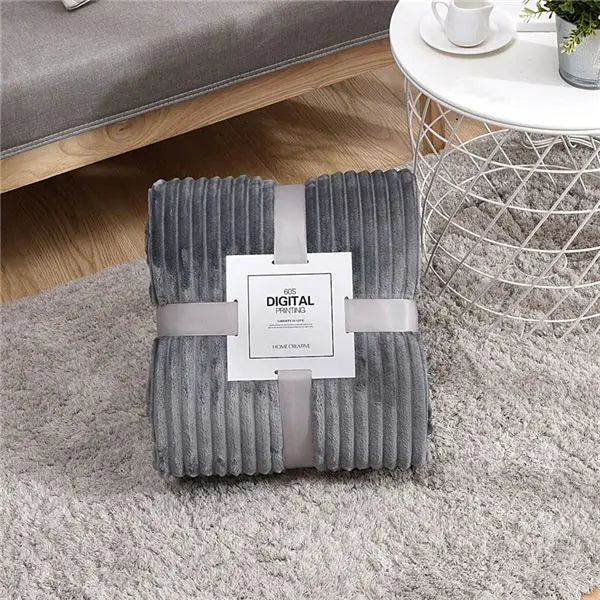 Flannel Throw Blanket | Striped Design