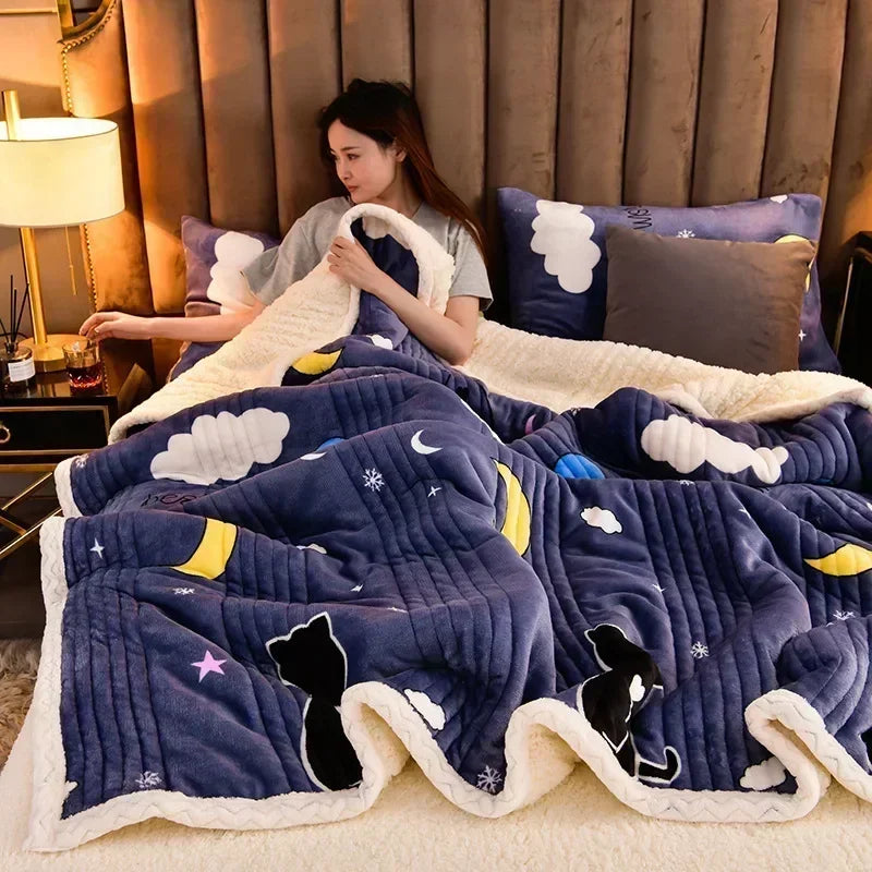 Thick Winter Blanket | Fluffy Design | Cozy Throw