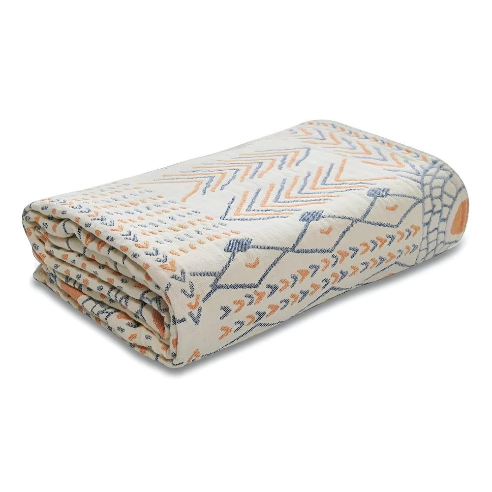 Reversible Layered Cotton Throw Blanket