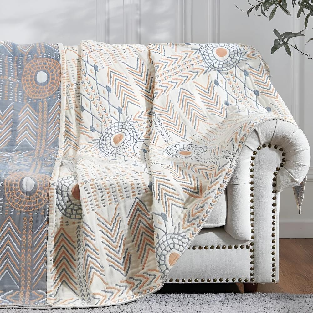 Reversible Layered Cotton Throw Blanket