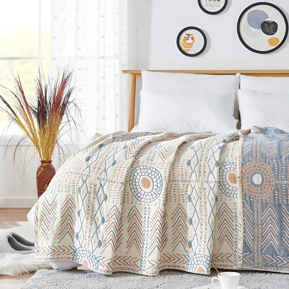 Reversible Layered Cotton Throw Blanket