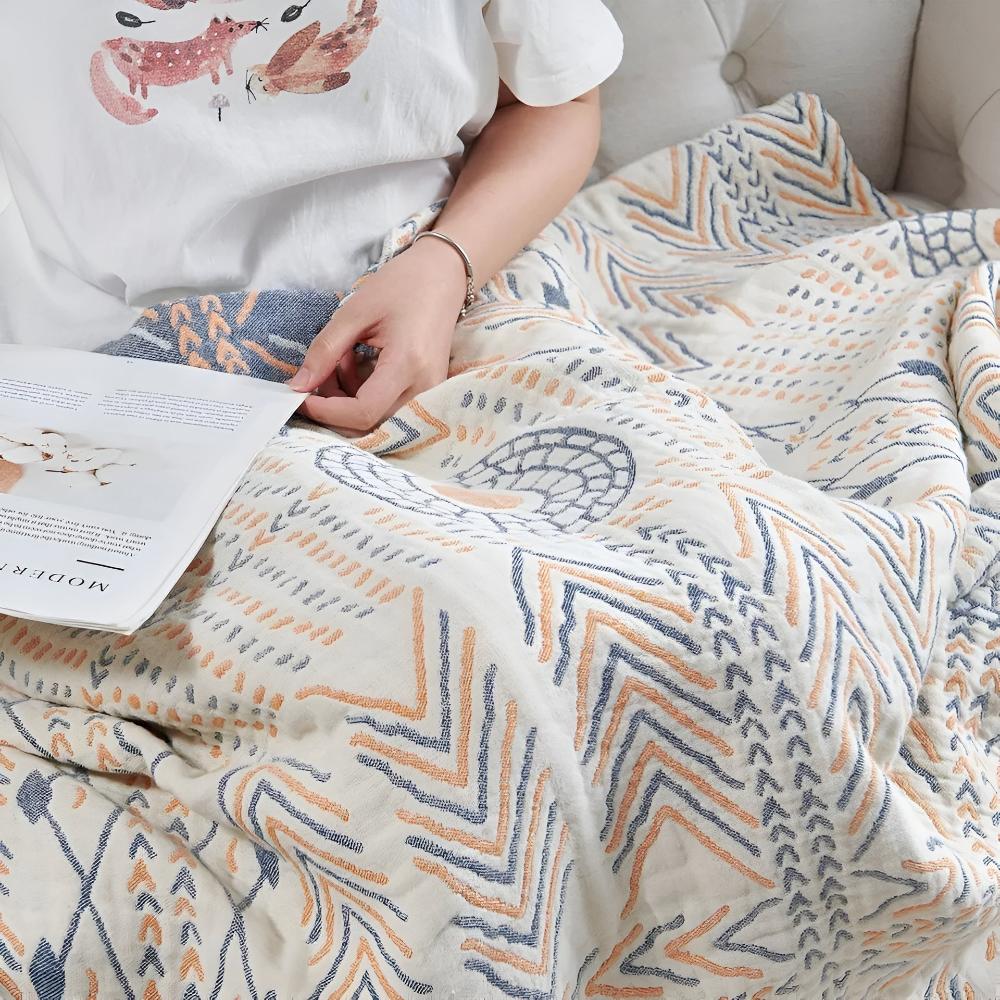 Reversible Layered Cotton Throw Blanket