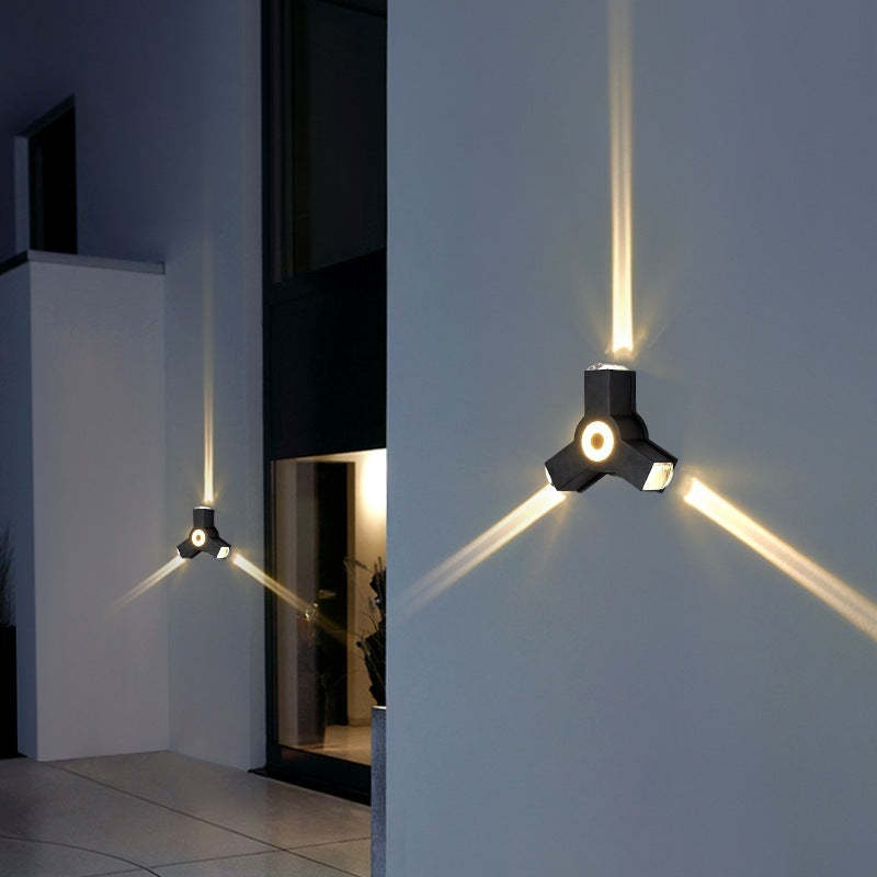 Weatherproof Cross-Form Outdoor Wall Light with Soft White LEDs