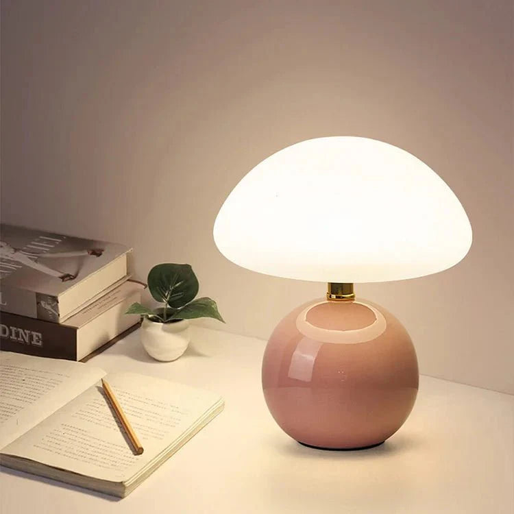 Mushroom-Shaped Lamp in Creamy White | Bedside Lamp