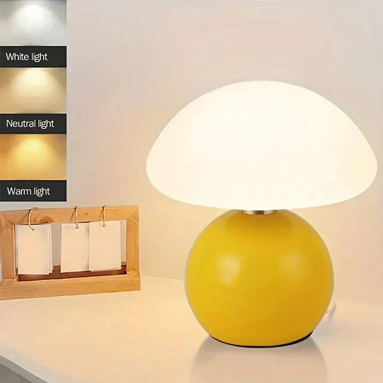 Mushroom-Shaped Lamp in Creamy White | Bedside Lamp