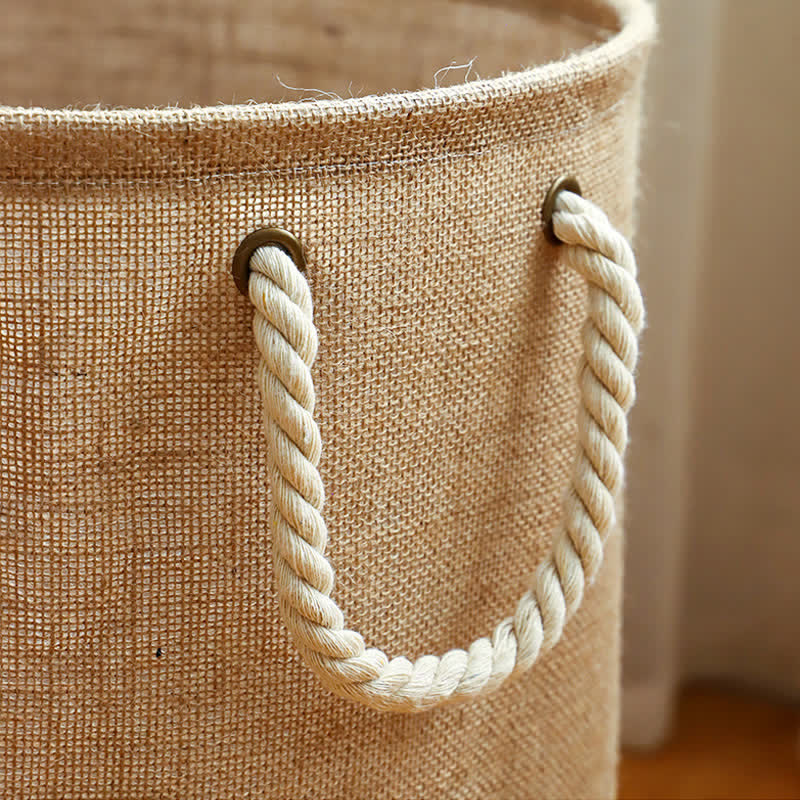 Moisture Resistant Foldable Laundry Basket | Cotton-Linen Blend