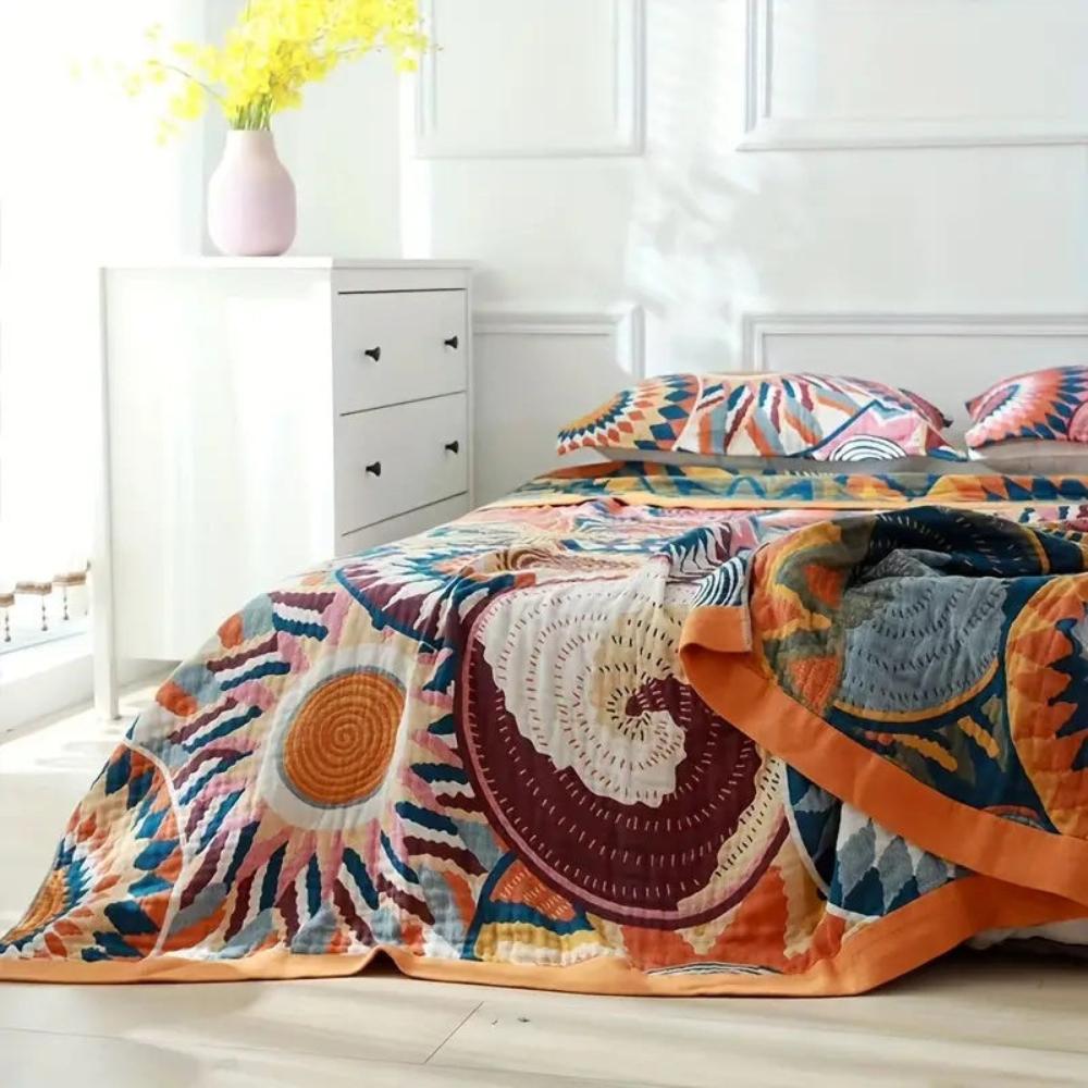 Nordic Sunburst Cotton Throw Blanket