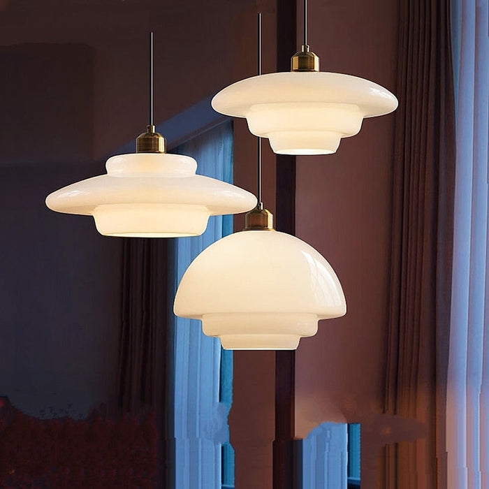 Hanging Pendant Light | Frosted White Glass