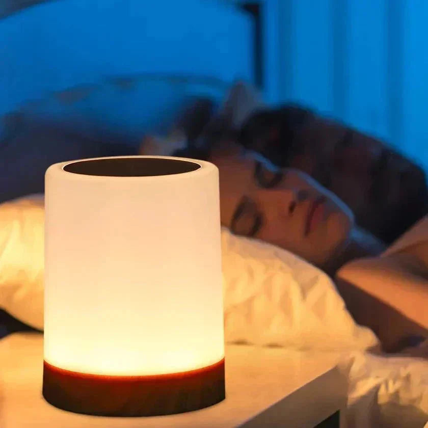 Cozy Cylinder Shape Table Lamp - Wood Base
