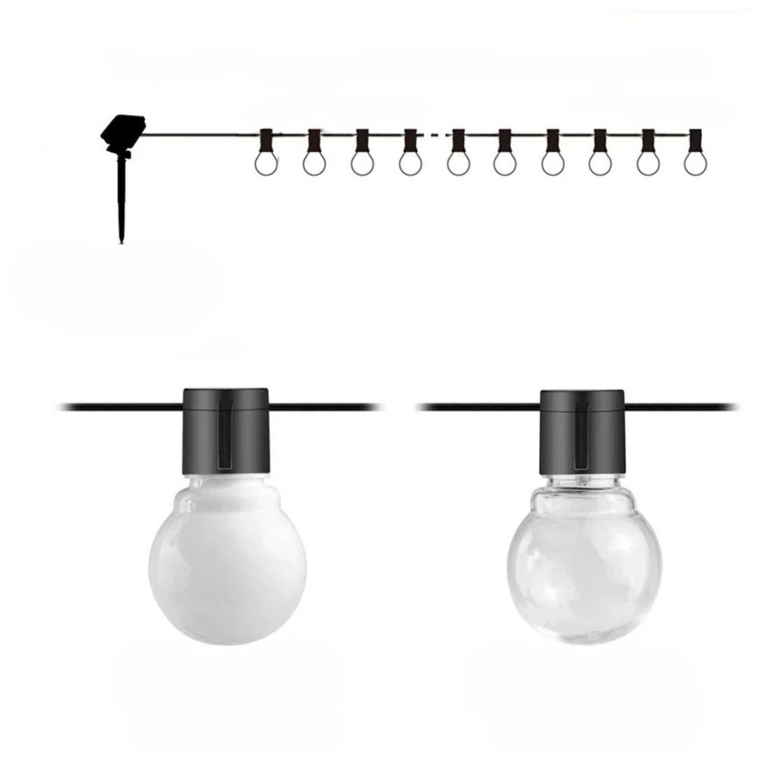 Solar Outdoor Festoon String Lights – Warm White Glow for Gardens & Patios