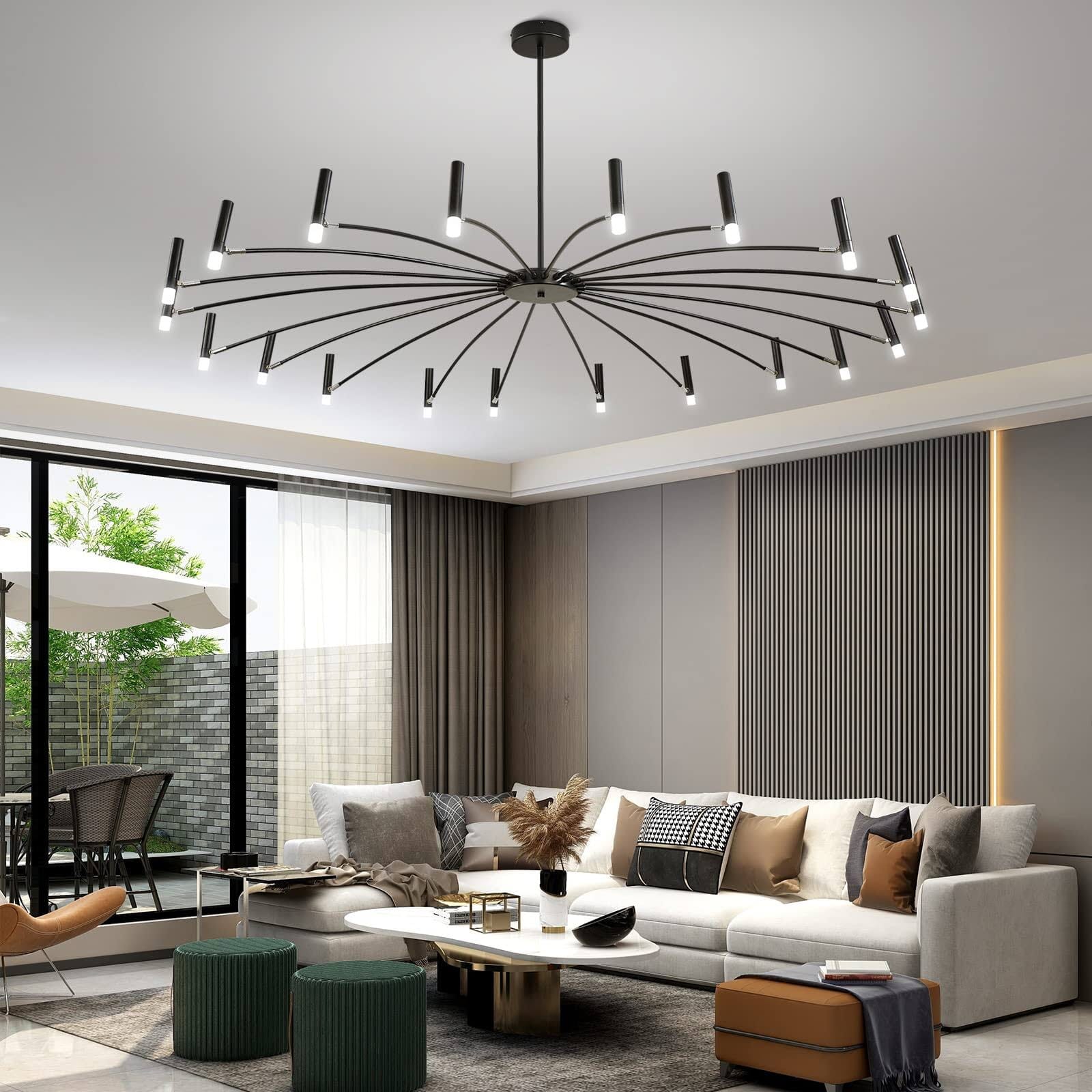 Black and Gold Metal LED Ceiling Light - Modern Flush Mount Fixture