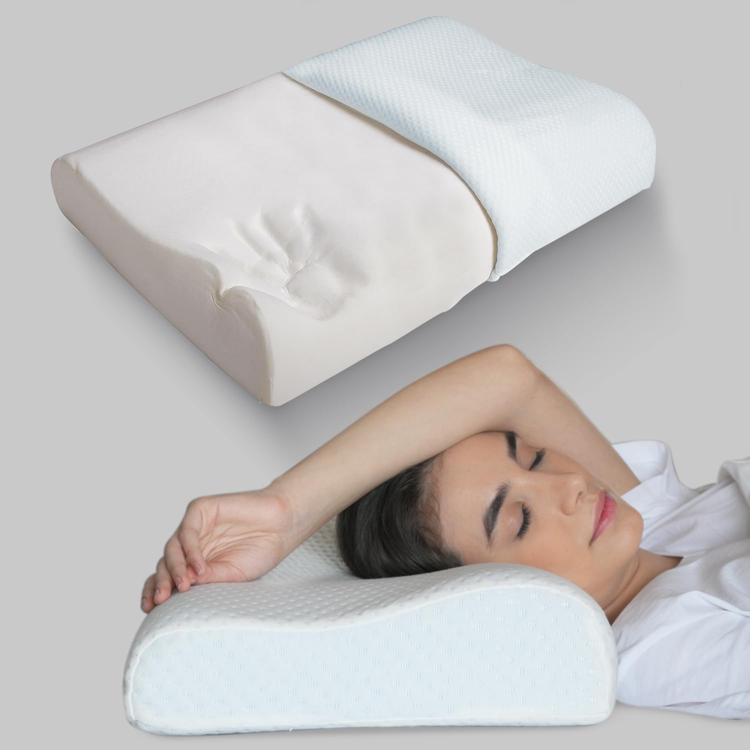 Premium Cloud Comfort Pillow – Memory Foam for Pressure Relief & Deep Sleep
