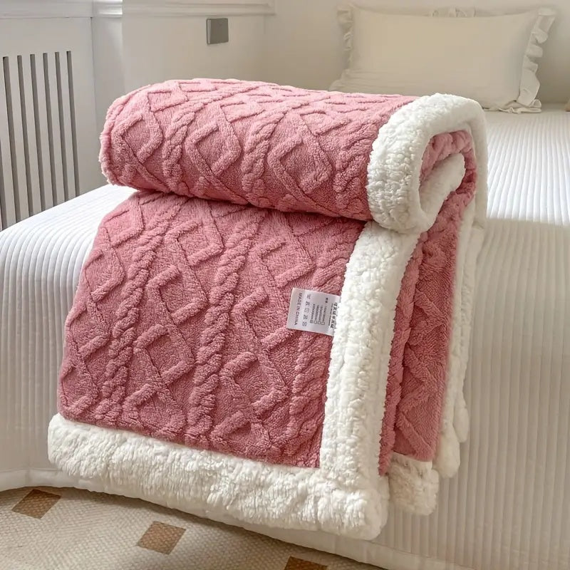 Luxury Snuggle Blanket – Reversible Sherpa Fleece Comfort - Atelier Dubois Paris