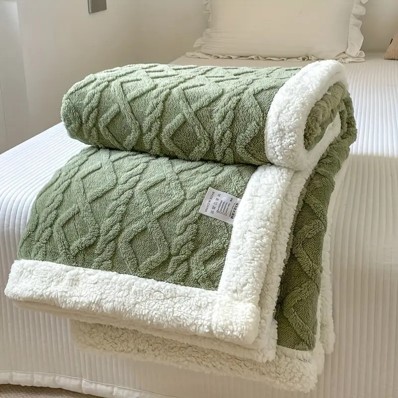 Luxury Snuggle Blanket – Reversible Sherpa Fleece Comfort - Atelier Dubois Paris
