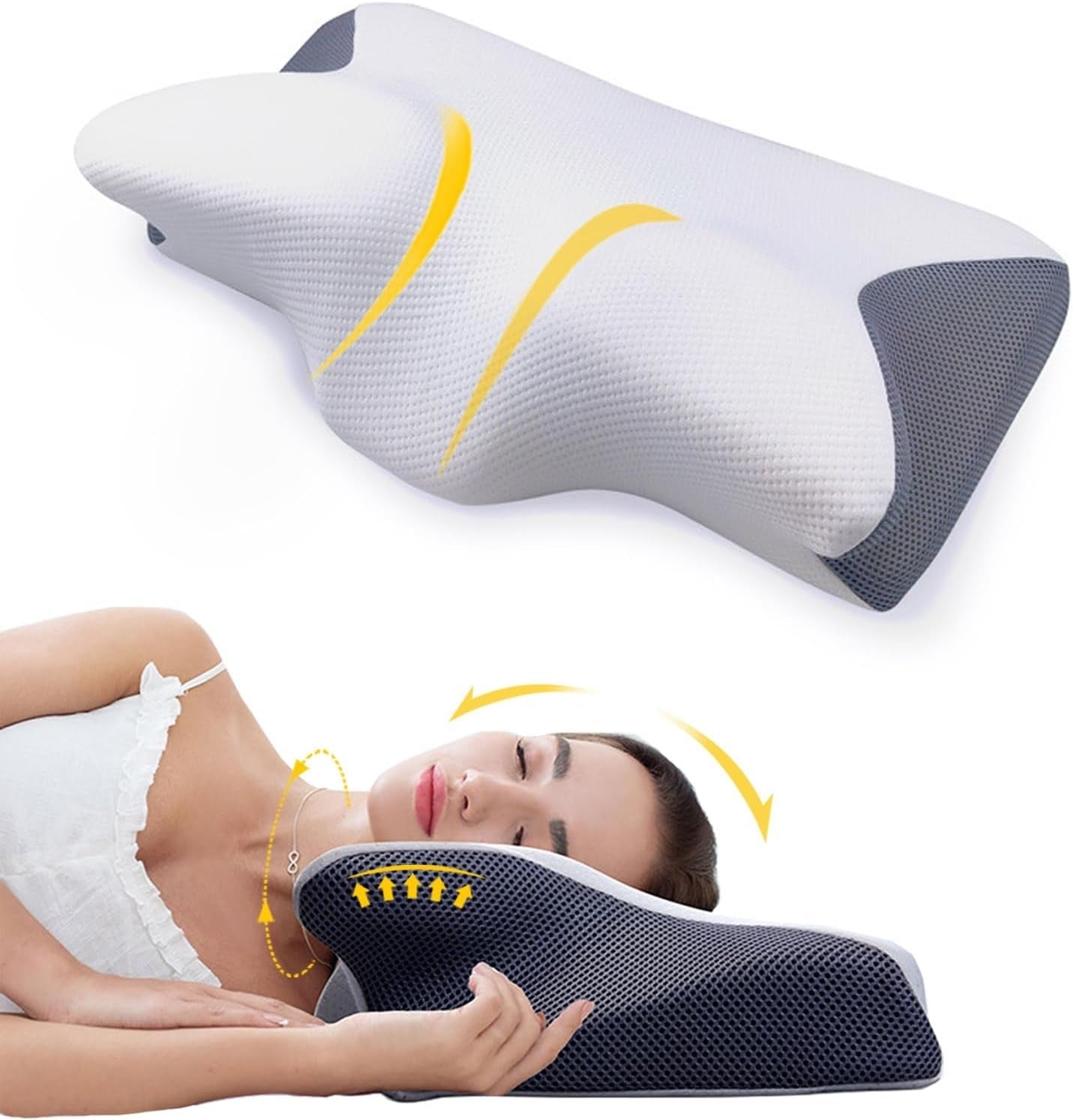 Cervical Contour Sleep Pillow – Memory Foam Support for Neck Alignment