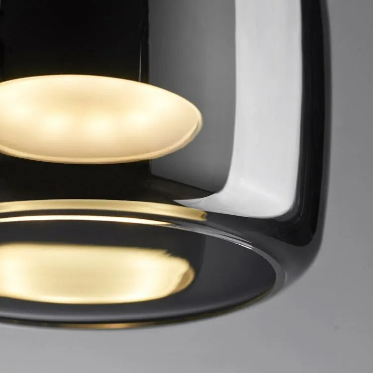 Modern Glass and Metal Pendant Light – Adjustable Chain Ceiling Fixture