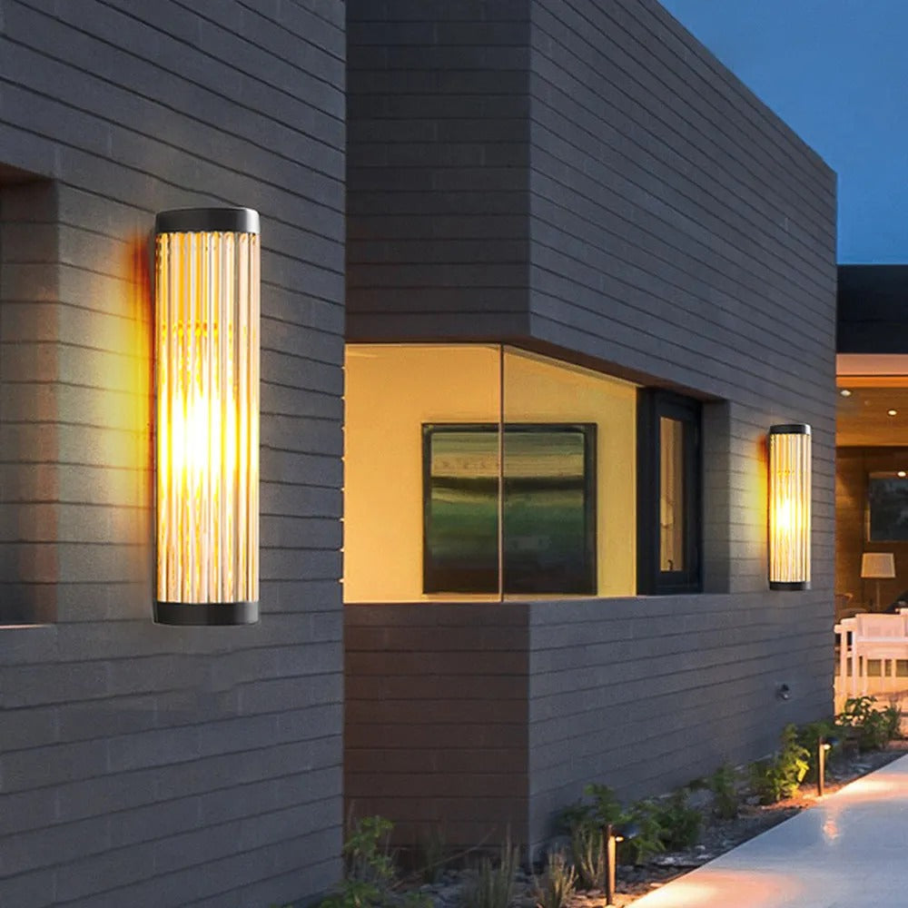 Hardwired Outdoor LED Wall Lamp – IP54 LED Light with Glass Shade