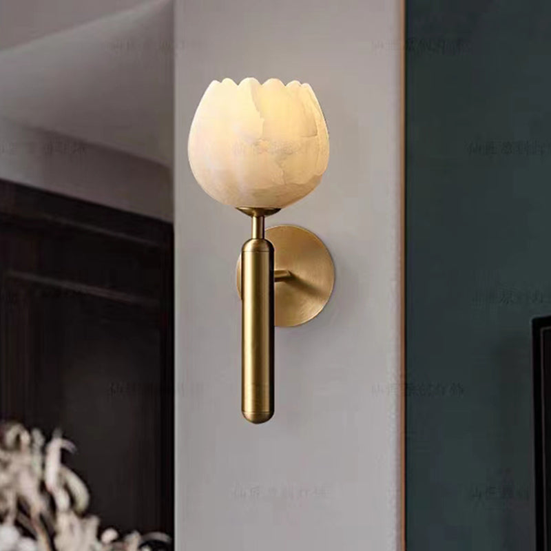 Wall-Mounted Marble Rose Lamp