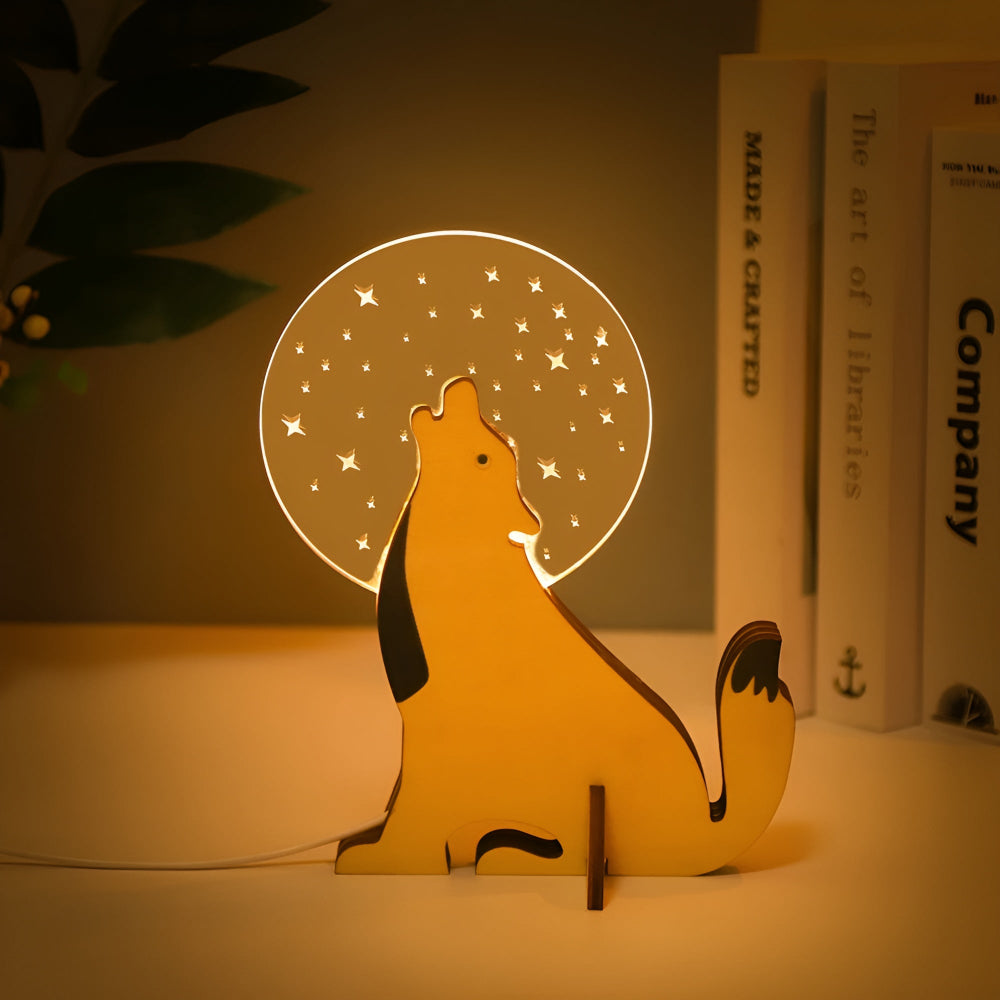 Wooden Kids’ Table Lamp with Animal Design – Decorative Lighting