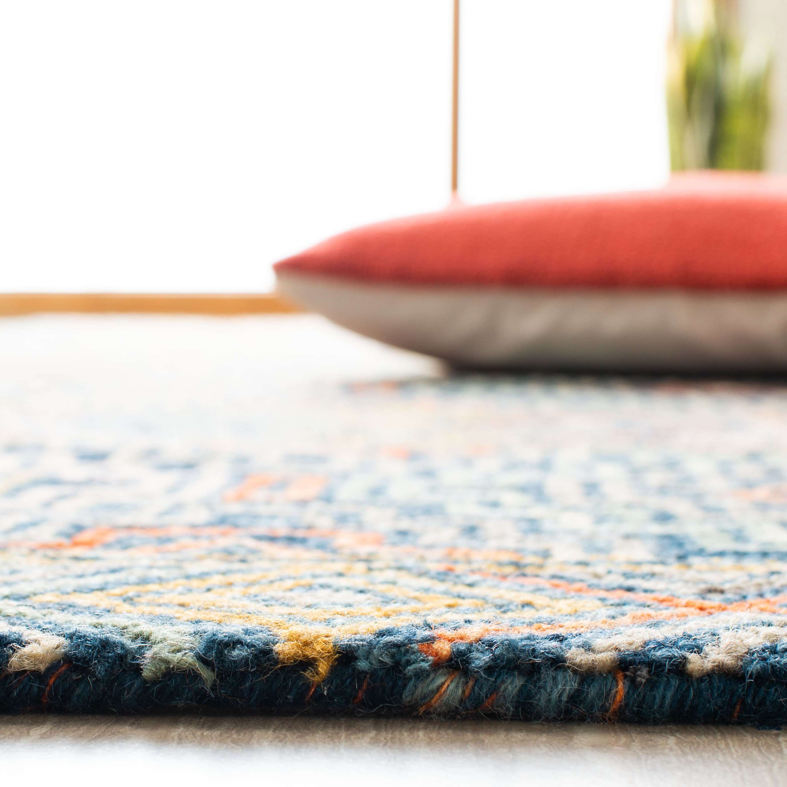 Multi-Colour Loop Cut Rug | High-Low Pile Carpet