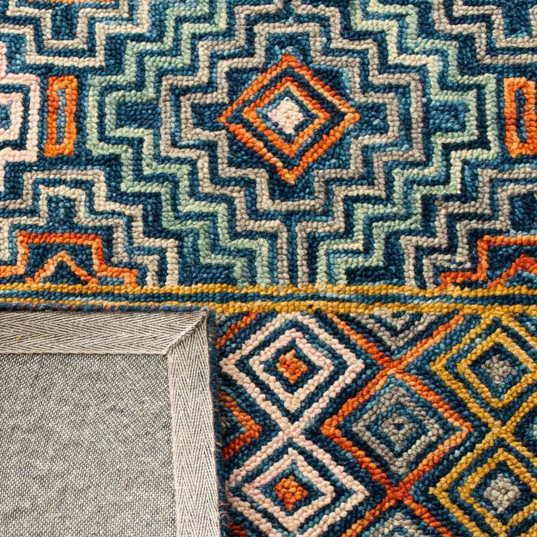 Multi-Colour Loop Cut Rug | High-Low Pile Carpet