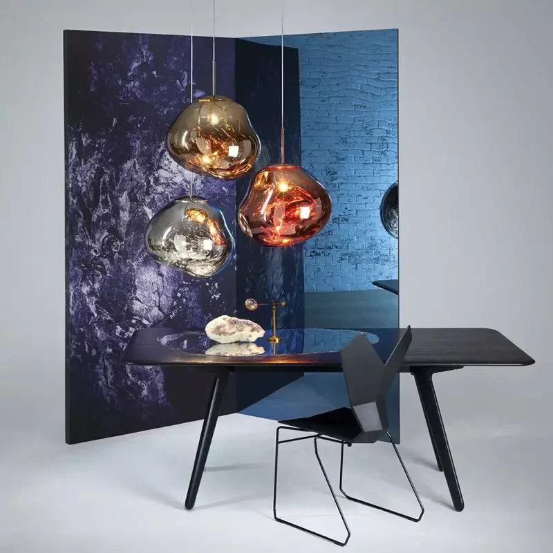 Glossy Melt-Effect Pendant Light | Modern Hanging Fixture