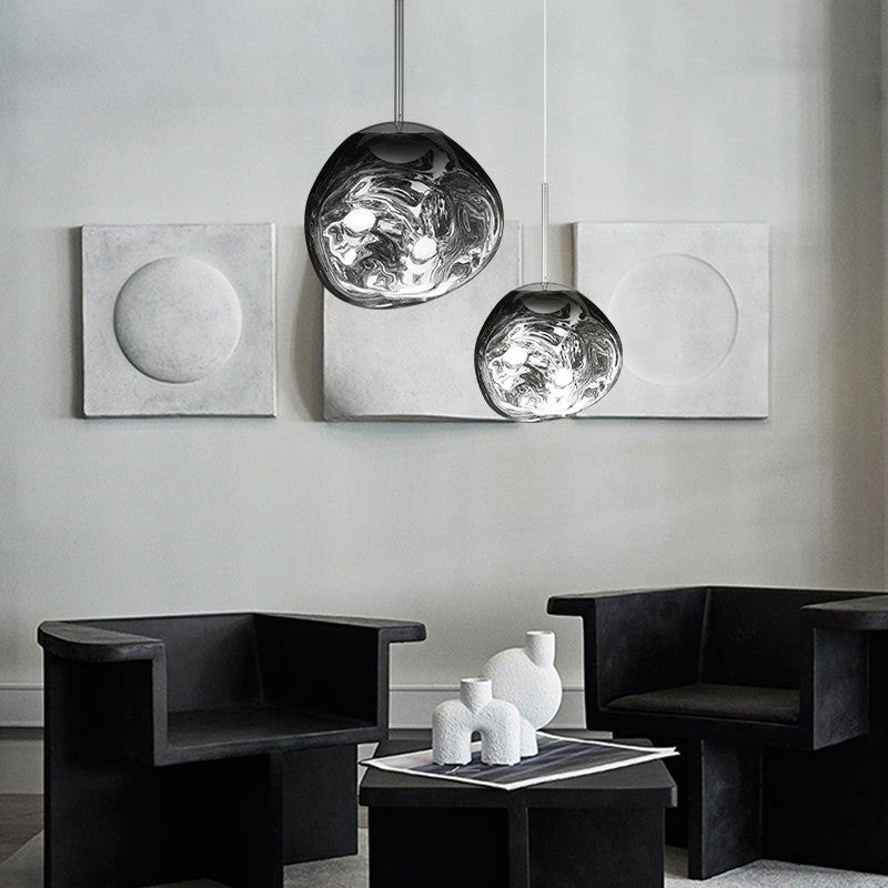 Glossy Melt-Effect Pendant Light | Modern Hanging Fixture
