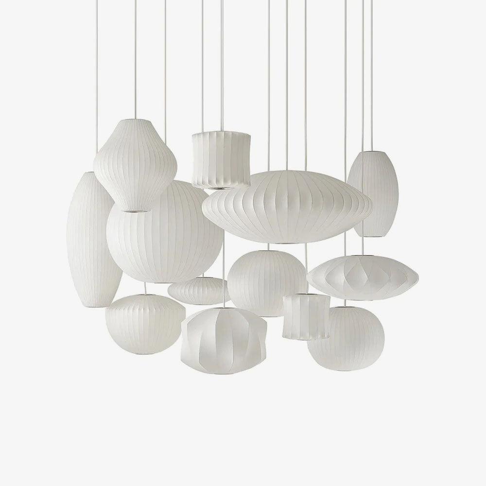 Modern Mulberry Fabric Bubble Chandelier – Hallway Decorative Pendant Lamp