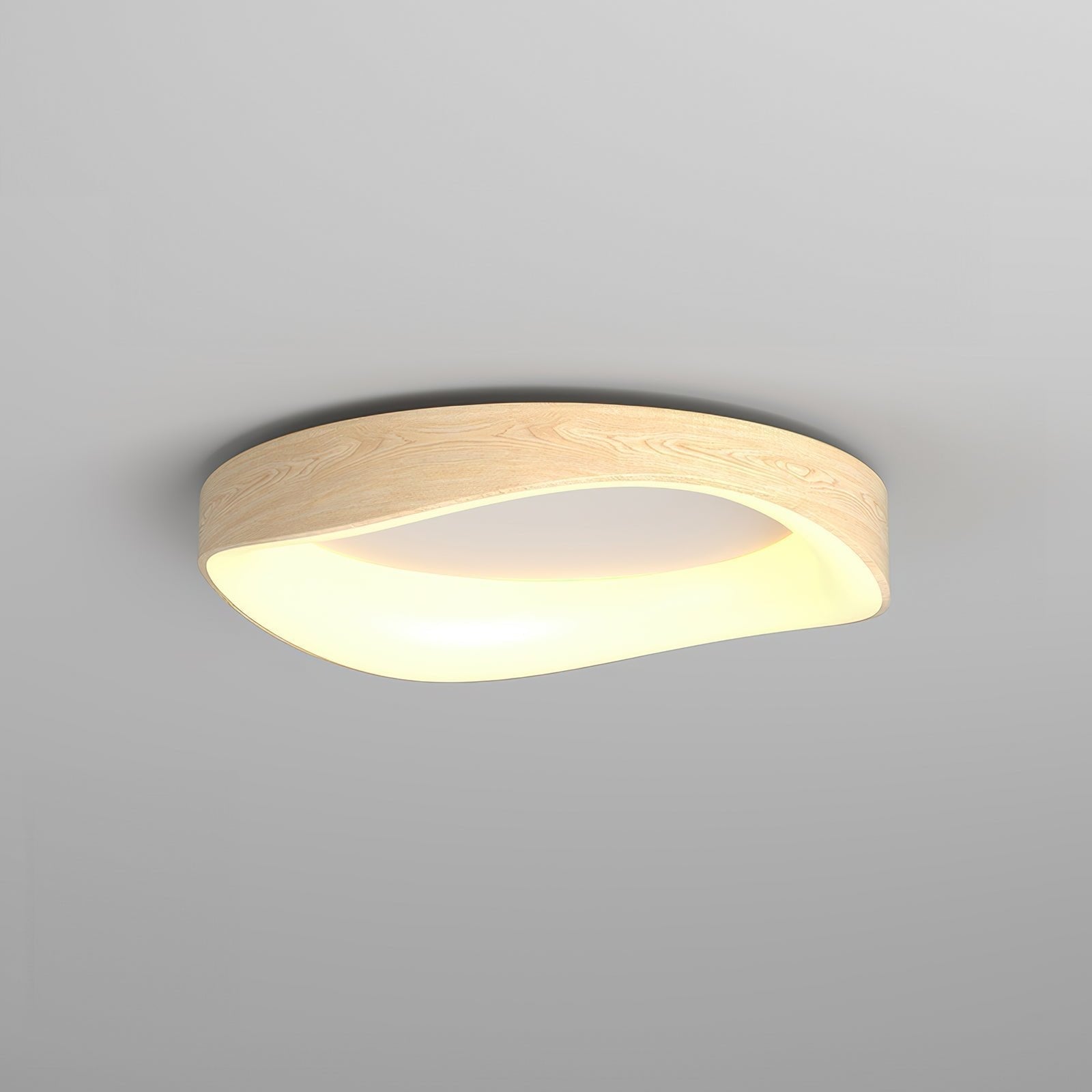 Warm-Toned Wood Grain Ceiling Light