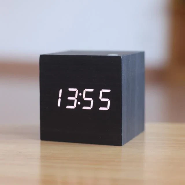 LED Display Digital Wooden Clock – Perfect Blend of Nature and Tech