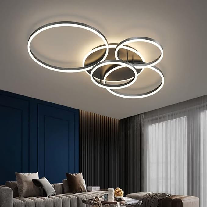 Slim Black LED Flush Ceiling Fixture