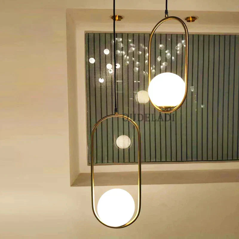 Cozy Scandinavian Hanging Lamp with Glass Globe Shade