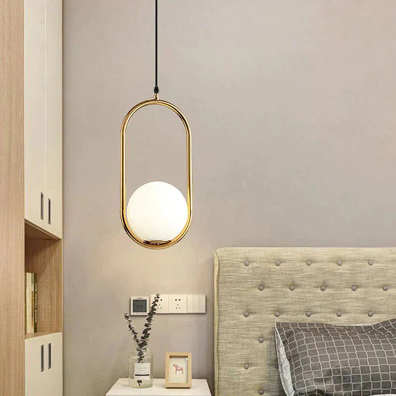 Cozy Scandinavian Hanging Lamp with Glass Globe Shade